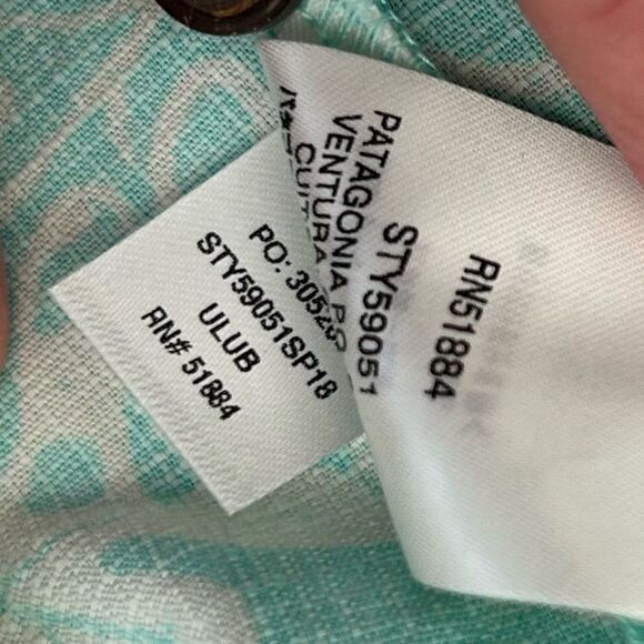 Patagonia Pataloha 100% Organic Cotton Ulu Bend Blue Floral Hawaiian Dress - Picture 10 of 10